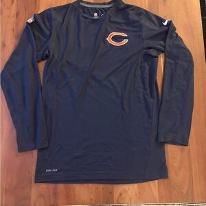 Nike Men's Chicago Bears Dri-fit Navy Long Sleeve Shirt
